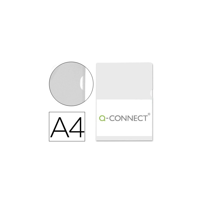 CARPETA DOSSIER UERO PLASTICO Q-CONNECT DIN A4 120 MICRAS TRANSPARENTE -BOLSA DE 10 UNIDADES