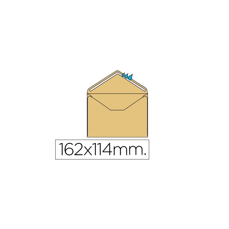 SOBRE LIDERPAPEL N.23 CREMA C6 114X162 MM ENGOMADO SOLAPA DE PICO CAJA DE 500 UNIDADES