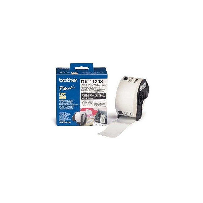 ETIQUETA ADHESIVA BROTHER DK11208 -TAMAO 38X90 MM PARA IMPRESORAS DE ETIQUETAS QL -400 ETIQUETAS-
