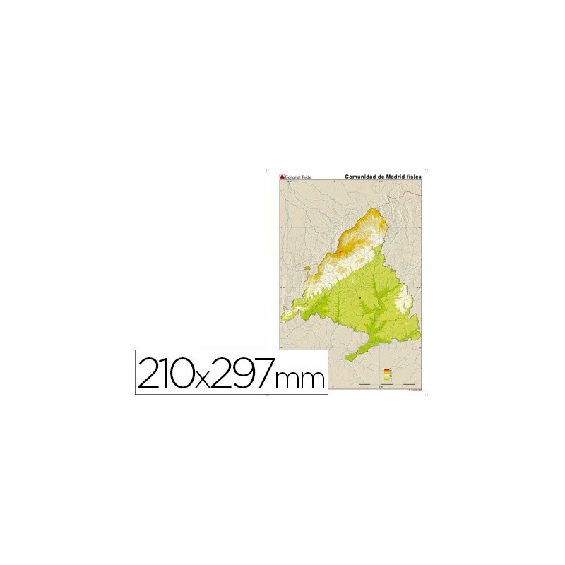 MAPA MUDO COLOR DIN A4 MADRID FISICO