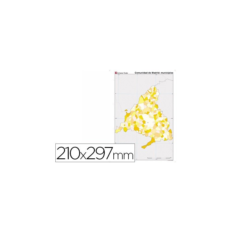 MAPA MUDO COLOR DIN A4 MADRID POLITICO