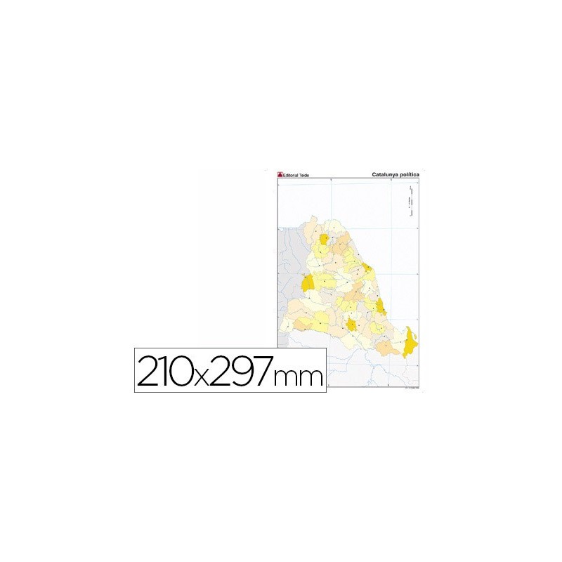 MAPA MUDO COLOR DIN A4 CATALUA POLITICO