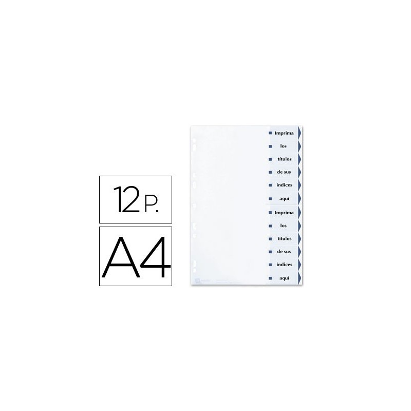 SEPARADOR AVERY CARTULINA DIN A4 12 PESTAAS IMPRIMIBLES