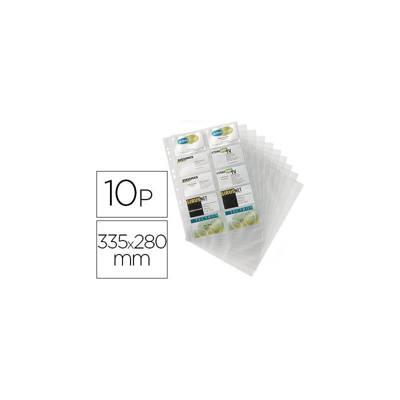 RECAMBIO FUNDAS DURACLIP PARA TARJETERO 2384 BOLSA DE 10 HOJAS CAPACIDAD 20 TARJETAS POR HOJA
