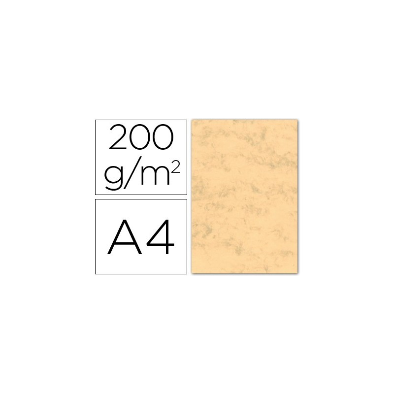 CARTULINA MARMOLEADA DIN A4 200 GR. OCRE PAQUETE DE 100 H