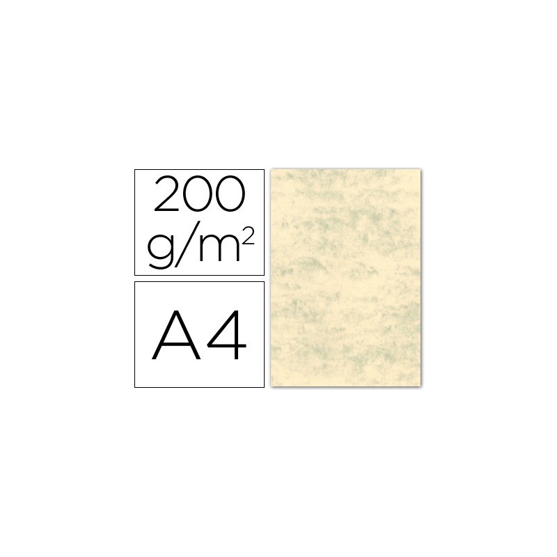 CARTULINA MARMOLEADA DIN A4 200 GR. CREMA CLARO PAQUETE DE 100 H.