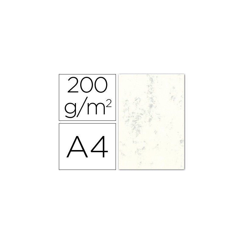 CARTULINA MARMOLEADA DIN A4 200 GR. GRIS PAQUETE DE 100 H