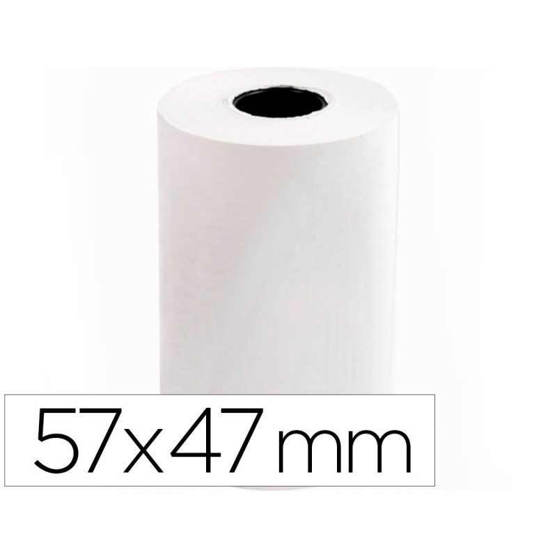 ROLLO SUMADORA TERMICO Q-CONNECT 57 MM ANCHO X 47MM DIAMETRO PARA MAQUINAS TARJETADE CREDITOS SIN BISFENOL A
