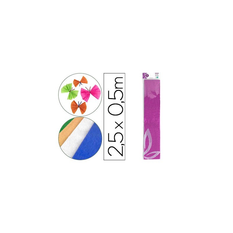 PAPEL CRESPON LIDERPAPEL 50 CM X 2.5M METALIZADO ROSA