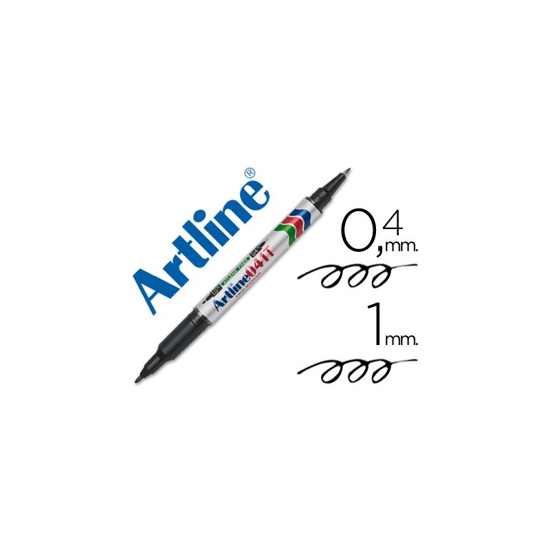 ROTULADOR ARTLINE MARCADOR PERMANENTE EK-041T NEGRO -DOBLE PUNTA 0.4 Y 1.0 MM