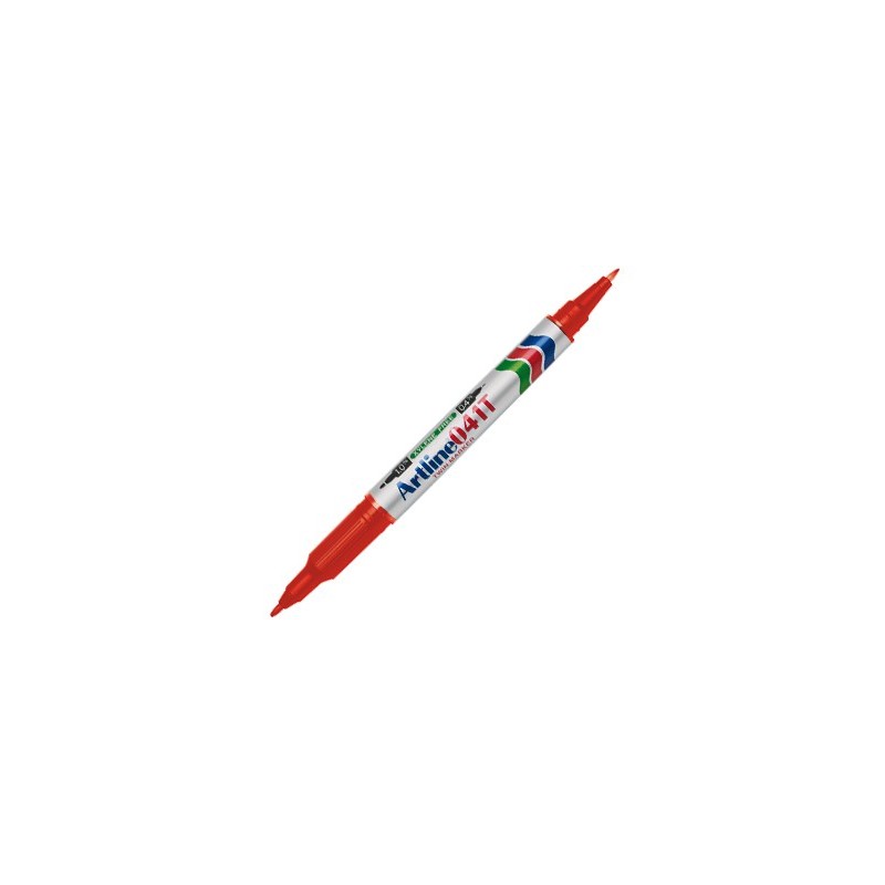ROTULADOR ARTLINE MARCADOR PERMANENTE EK-041T ROJO DOBLE PUNTA 0.4 Y 1.0 MM