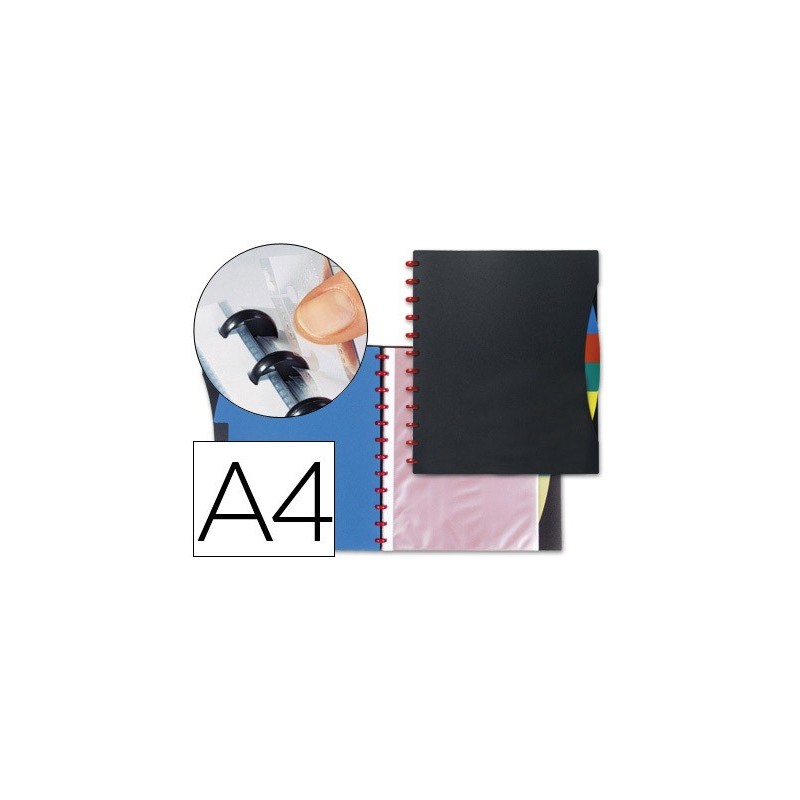CARPETA LIDERPAPEL DIN A4 CON 20 FUNDAS Y 4 SEPARADORES FUNDAS INTERCAMBIABLES