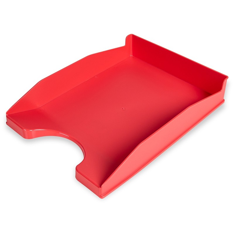 BANDEJA SOBREMESA PLASTICO Q-CONNECT ROJO OPACO 240X70X340 MM