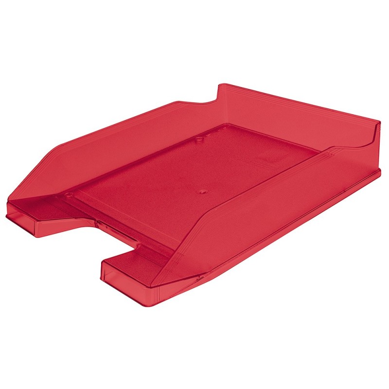 BANDEJA SOBREMESA PLASTICO Q-CONNECT ROJO TRANSPARENTE 240X70X340 MM