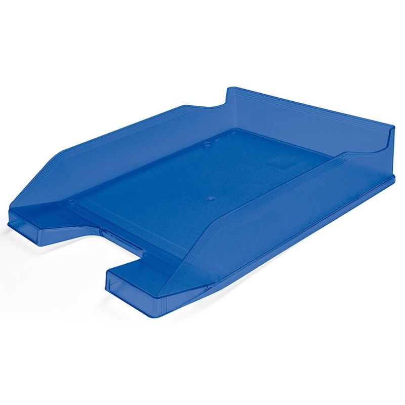 BANDEJA SOBREMESA PLASTICO Q-CONNECT AZUL TRANSPARENTE 240X70X340 MM