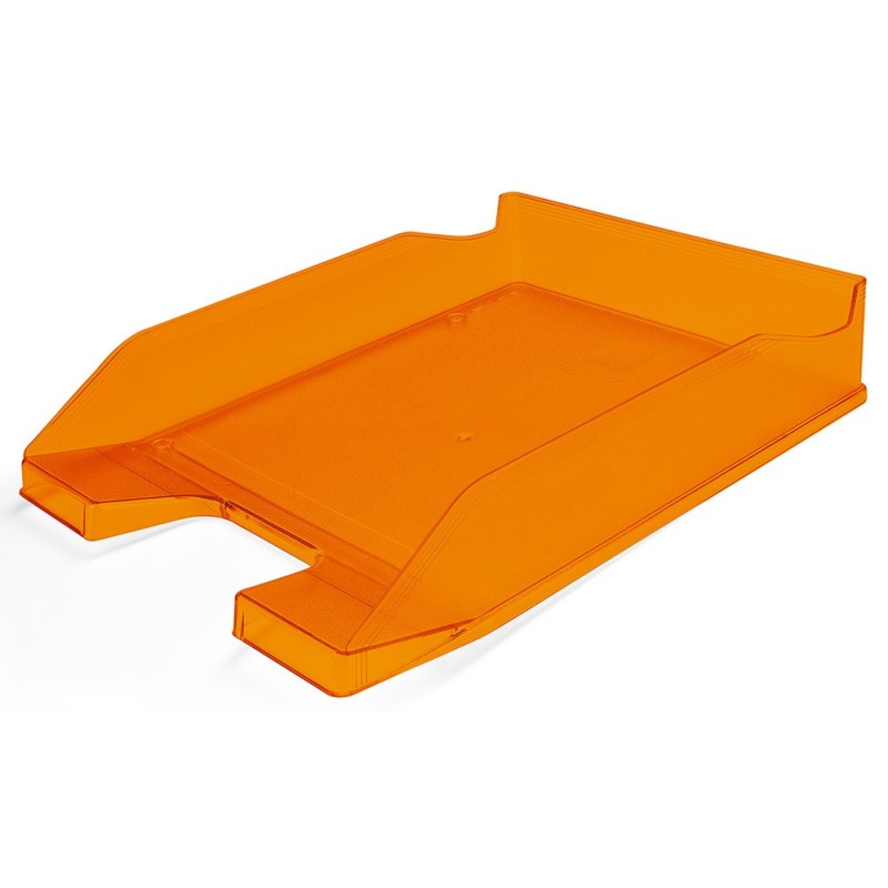 BANDEJA SOBREMESA PLASTICO Q-CONNECT NARANJA TRANSPARENTE240X70X340 MM