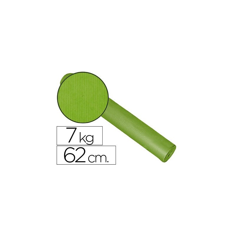 PAPEL DE REGALO KRAFT LISO BOBINA 62 CM 7 KG COLOR PISTACHO