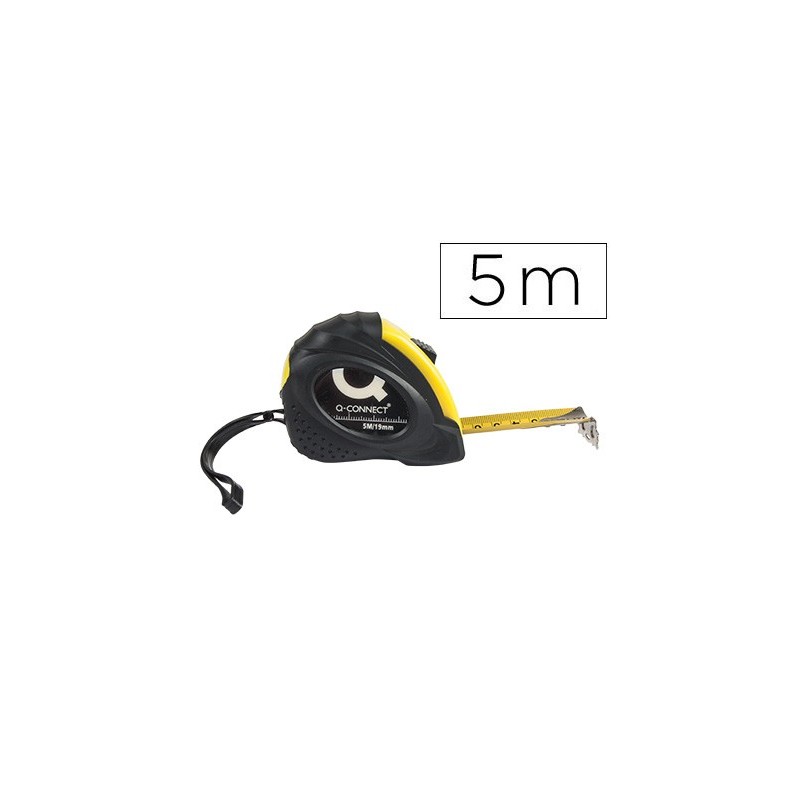 FLEXOMETRO Q-CONNECT DE 5 MT CON FRENO MATERIAL ANTICHOQUE 19 MM DE ANCHO