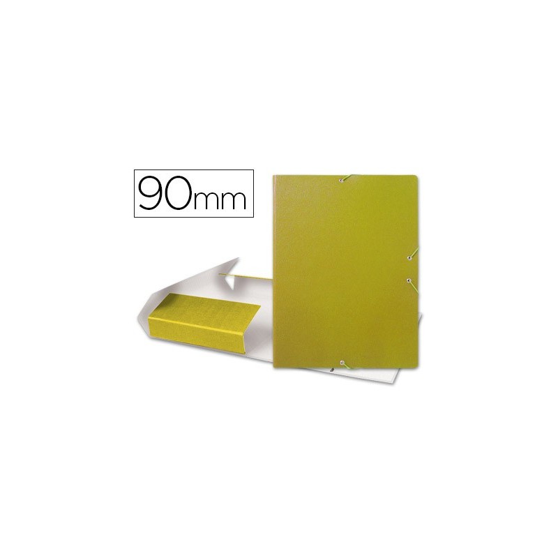 CARPETA PROYECTOS LIDERPAPEL FOLIO LOMO 90MM CARTON GOFRADO AMARILLA