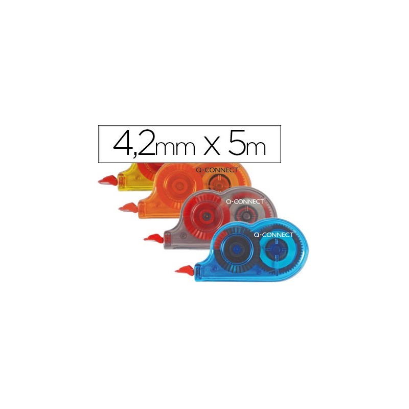 CORRECTOR Q-CONNECT CINTA MINI BLANCO 4,2 MM X 5 M BOMBONERA DE 28 UNIDADES