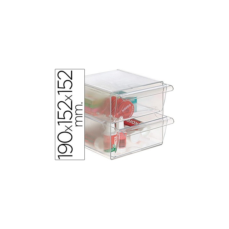 ARCHICUBO ARCHIVO 2000 2 CAJONES ORGANIZADOR MODULAR PLASTICO 190X150X150 MM INCLUYE 2 CLIPS DE SUJECION