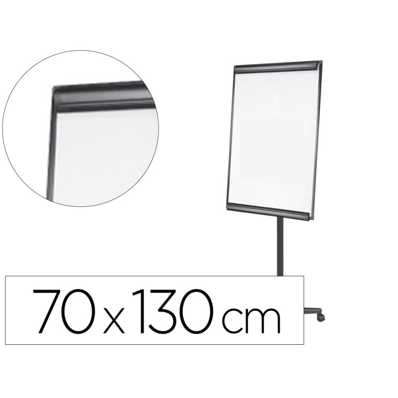 PIZARRA MOVIL Q-CONNECT CON RUEDAS PARA CONFERENCIAS TABLERO LACADO BLANCO APTA PARA ESCRITURA DIRECTA Y BLOC