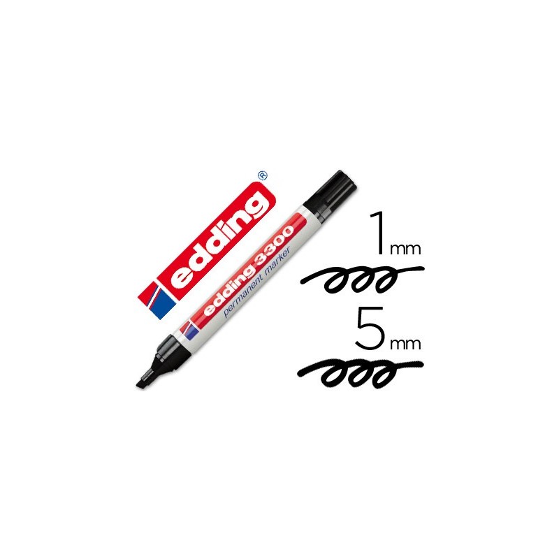 ROTULADOR EDDING MARCADOR 3300 N.1 NEGRO PUNTA BISELADA RECARGABLE
