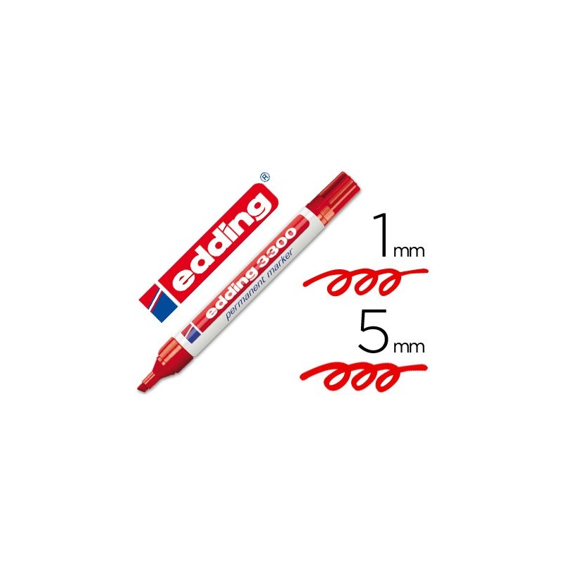 ROTULADOR EDDING MARCADOR 3300 N.2 ROJO PUNTA BISELADA RECARGABLE