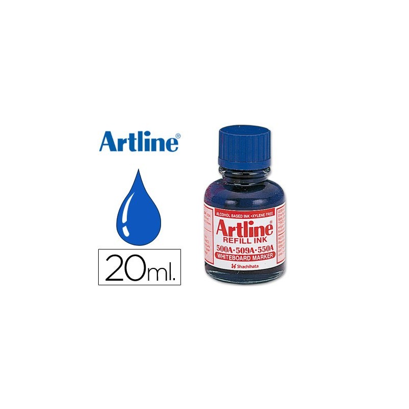 TINTA ARTLINE AZUL PARA ROTULADOR PIZARRA BLANCA 500-A FRASCO DE 20 ML