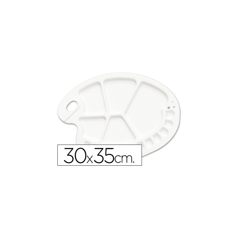 PALETA PLASTICO LIDERCOLOR OVALADA 17 HUECOS DIESTROS TAMAO 30X35CM