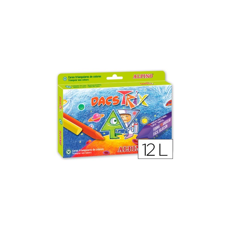 LAPICES CERA DACSTRIX TRIANGUL CAJA DE 12 COLORES