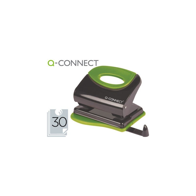 TALADRADOR Q-CONNECT KF00996 METALICO CON EMPUADURA DE CAUCHO CAPACIDAD 30 HOJAS