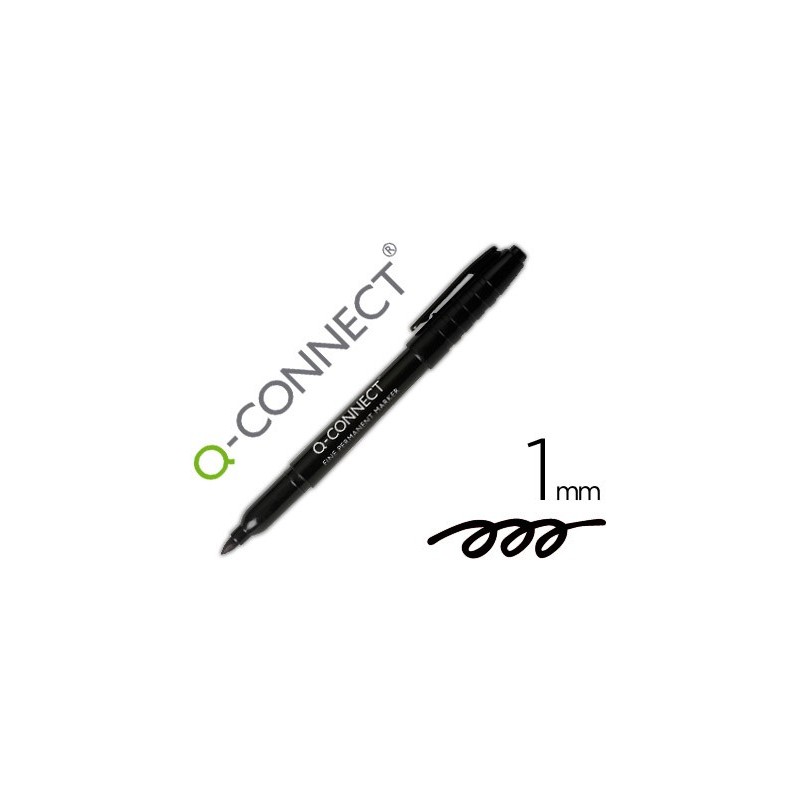 ROTULADOR Q-CONNECT PARA CD/DVD PUNTA FIBRA PERMANENTE NEGRO PUNTA REDONDA 1,0 MM