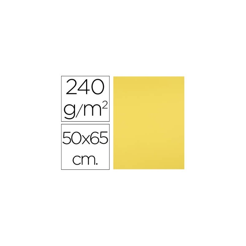 CARTULINA LIDERPAPEL 50X65 CM 240G/M2 AMARILLO LIMON
