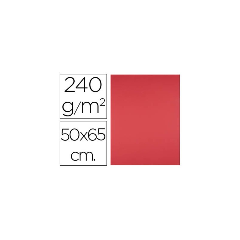 CARTULINA LIDERPAPEL 50X65 CM 240G/M2 ROJO