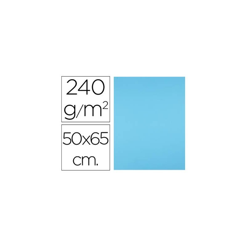 CARTULINA LIDERPAPEL 50X65 CM 240G/M2 AZUL TURQUESA