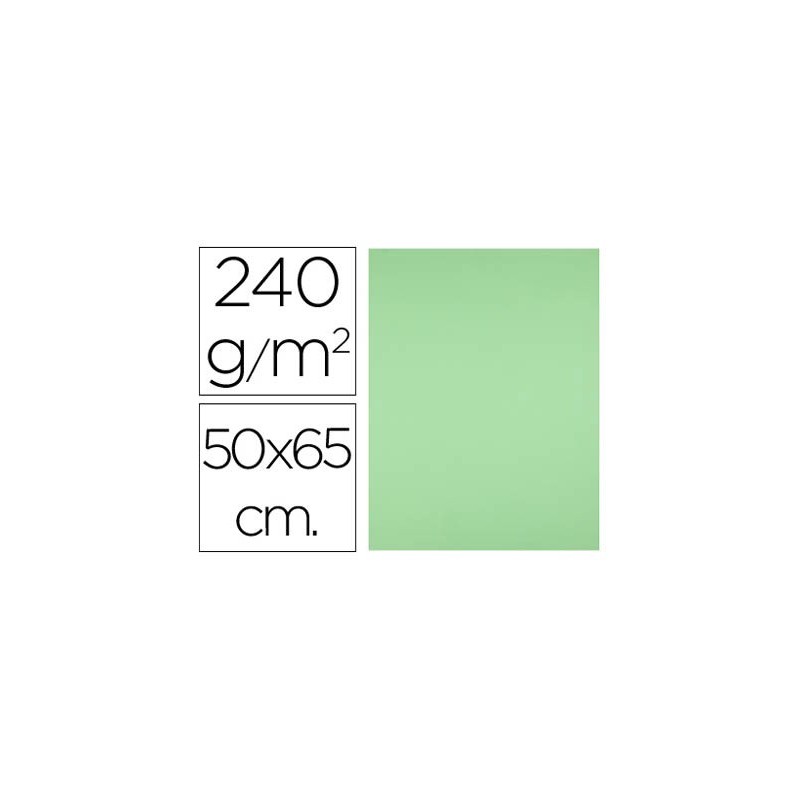 CARTULINA LIDERPAPEL 50X65 CM 240G/M2 VERDE PISTACHO