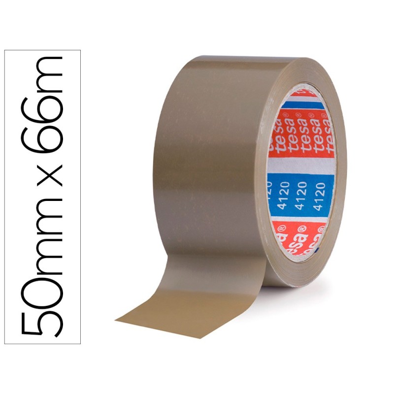 CINTA ADHESIVA TESA PVC COLOR MARRON 66 MT X 50 MM PARA EMBALAJE