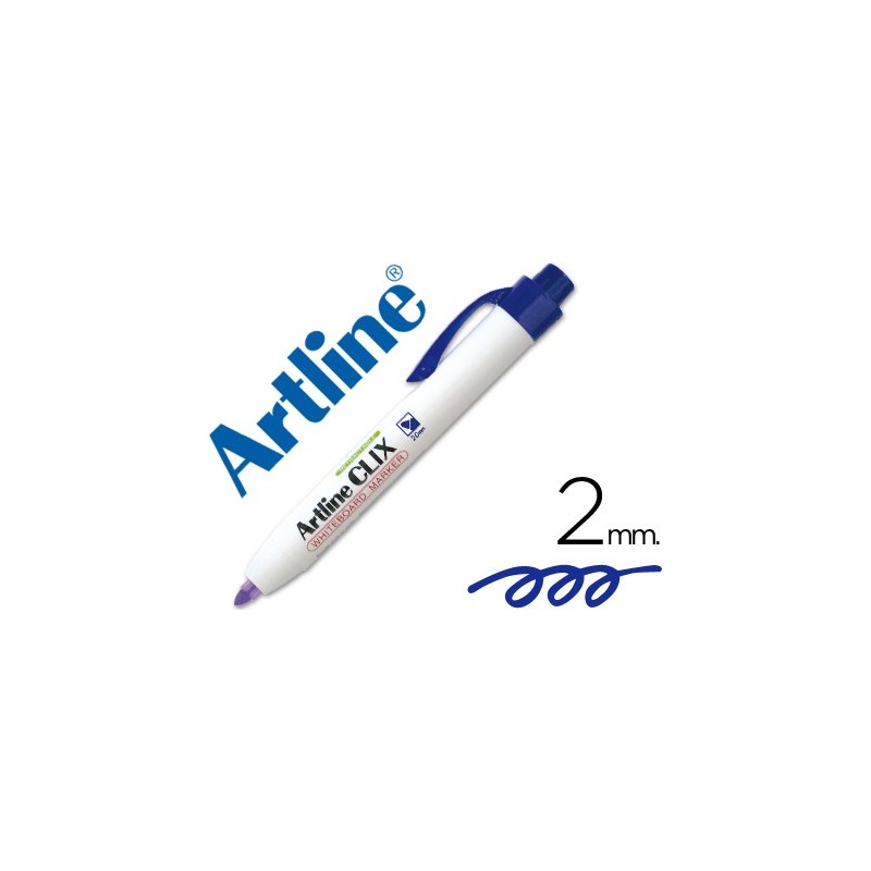 ROTULADOR ARTLINE CLIX PIZARRA EK-573A AZUL PUNTA RETRACTIL REDONDA 2 MM