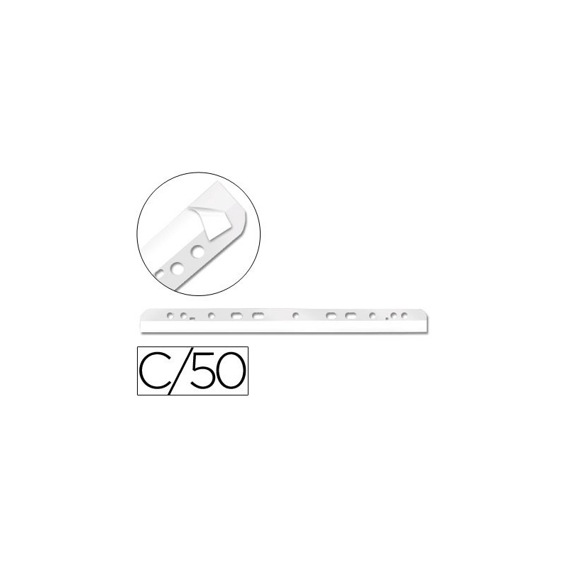 TIRA MULTITALADRO AUTOADHESIVA Q-CONNECT PARA DOCUMENTOS A-4 Y A-5 PACK DE 50 UNIDADES