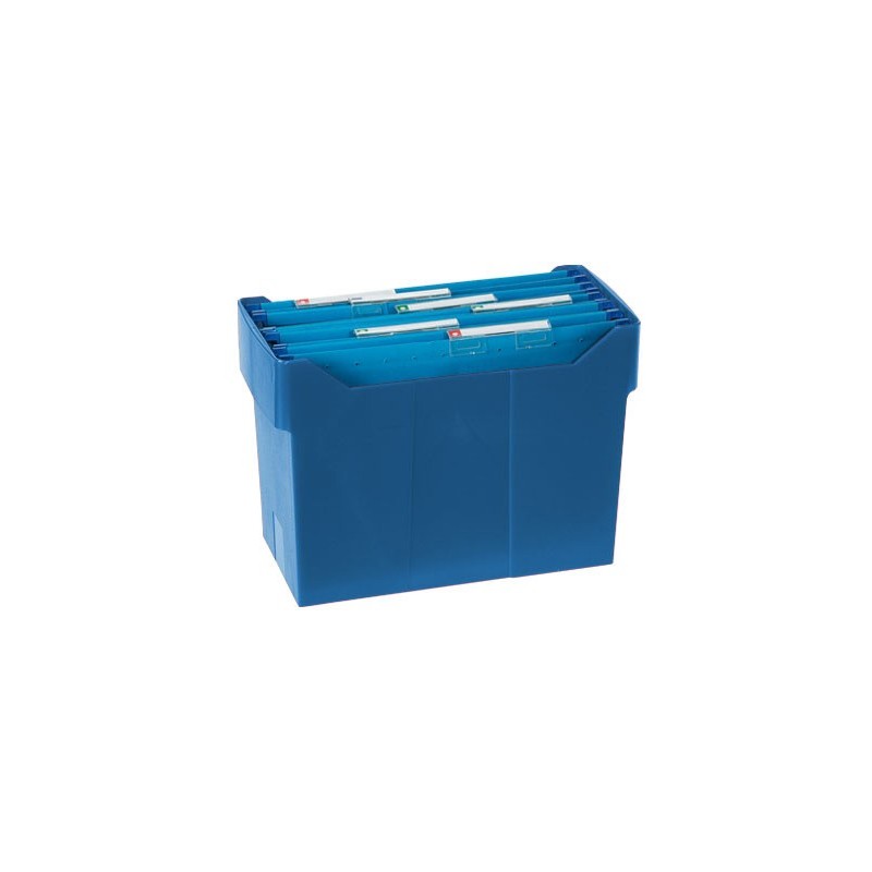 SOPORTE SOBREMESACARPETAS COLGANTES AZUL DE POLIESTIRENO PARA FORMATO DIN A4 CAPACIDAD 20 CARPETAS