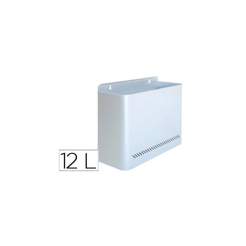 PAPELERA METALICA 99 DE PARED 28,5X12,5X32,5 CM PLATA