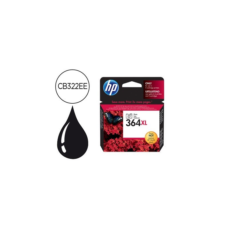 INK-JET HP 364XL NEGRO FOTO PHOTOSMART PREMIUM - C309A / SERIES C5300 / C6300 / B8500/D5400 -290 FOTOGRAFIAS-