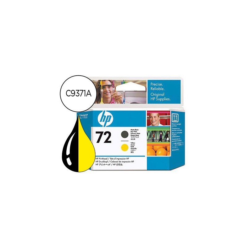 INK-JET HP 72 CABEZAL NEGRO MATE Y AMARILLO DESIGNJET T610/1100