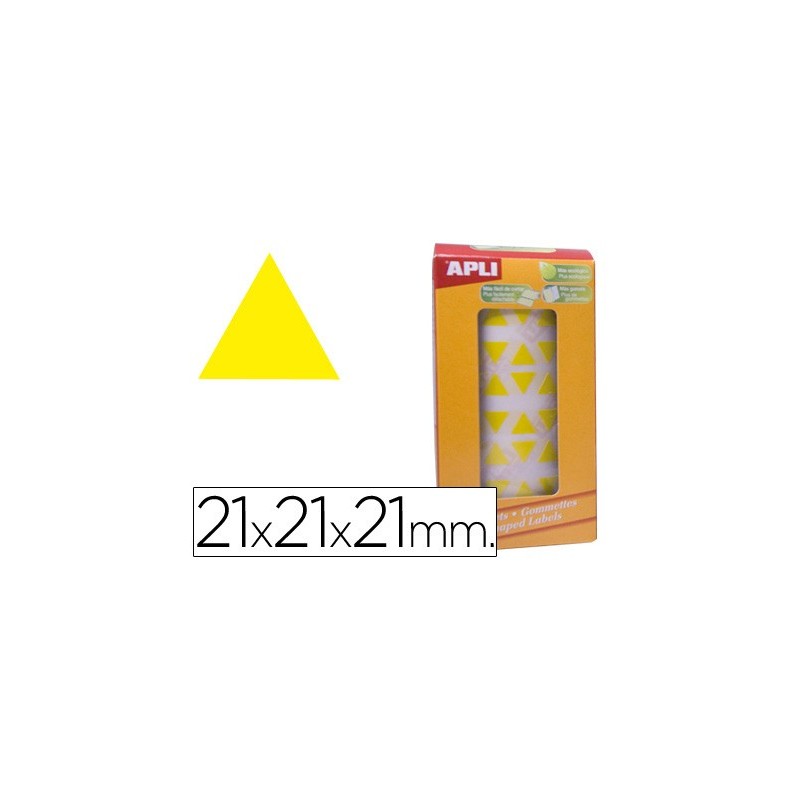 GOMETS AUTOADHESIVOS TRIANGULARES 21X21X21MM AMARILLO EN ROLLO