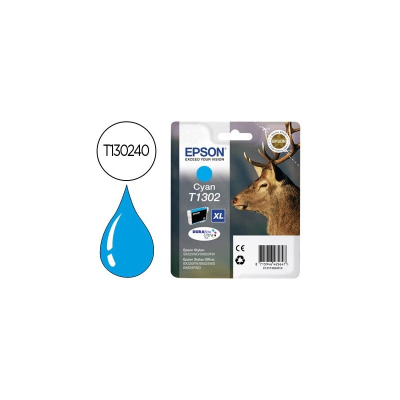INK-JET EPSON STYLUS T1302 CIAN OFFICE BX320F - EXTRA ALTA CAPACIDAD -
