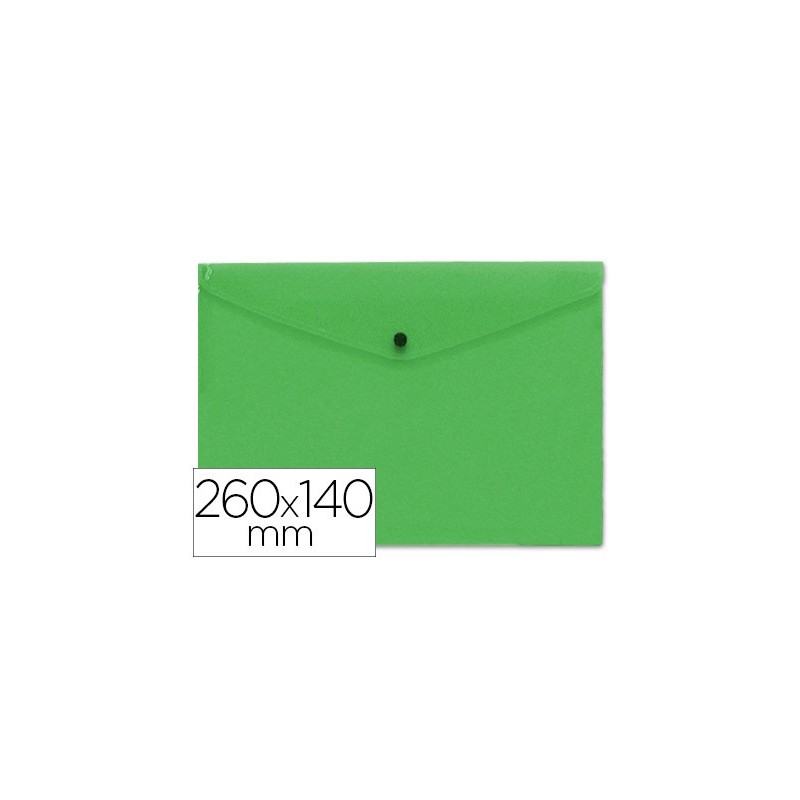 CARPETA LIDERPAPEL DOSSIER BROCHE POLIPROPILENO TAMAO SOBRE AMERICANO 260X140MM VERDE TRANSLUCIDO