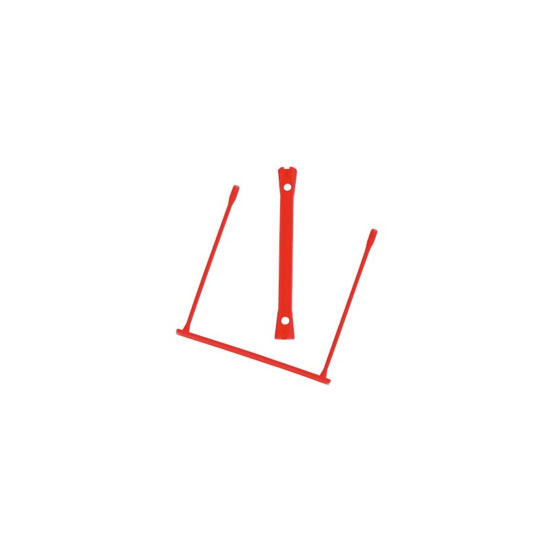 ENCUADERNADOR FASTENER Q-CONNECT PLASTICO D-CLIPS COLOR ROJO CAJA DE 100 UNIDADES