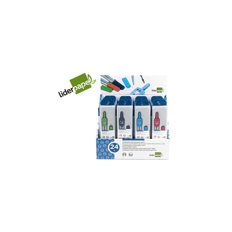 COMPAS LIDERPAPEL CON MANGO EXTRA SOFT COLORES SURTIDOS