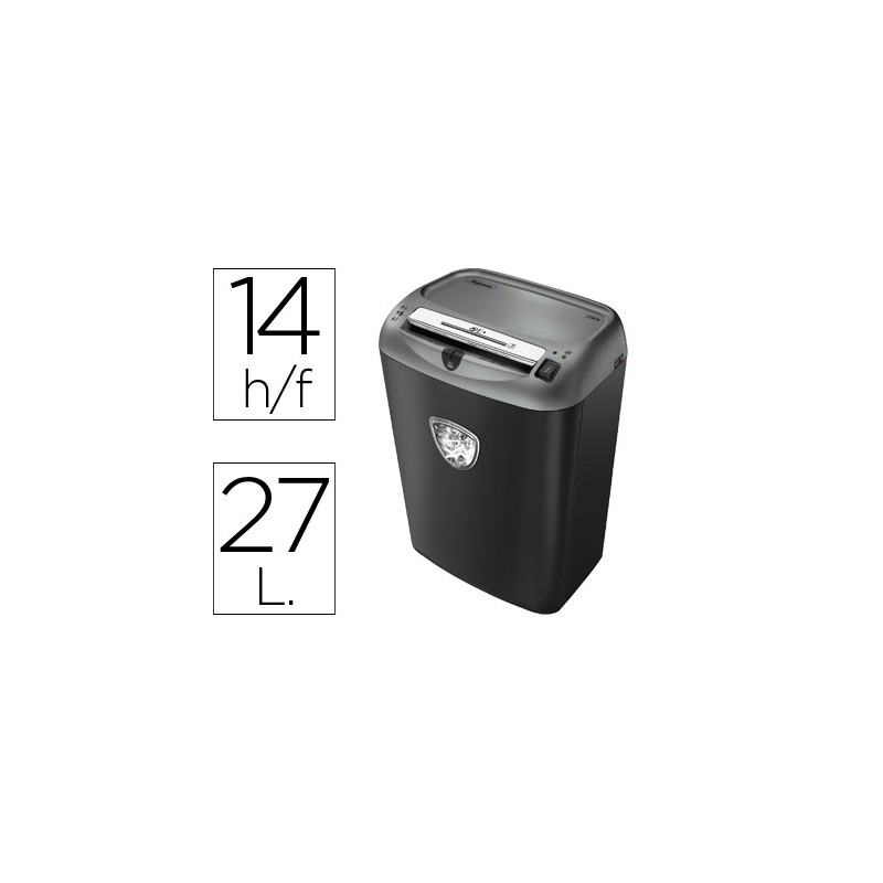 DESTRUCTORA DE DOCUMENTOS FELLOWES PS-70S CAPACIDAD DE CORTE 14 H DESTRUYE GRAPAS CLIPS TARJETAS Y CD 27 LITROS